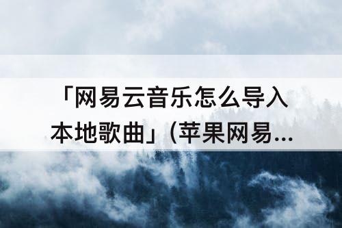 「网易云音乐怎么导入本地歌曲」(苹果网易云音乐怎么导入本地歌曲)