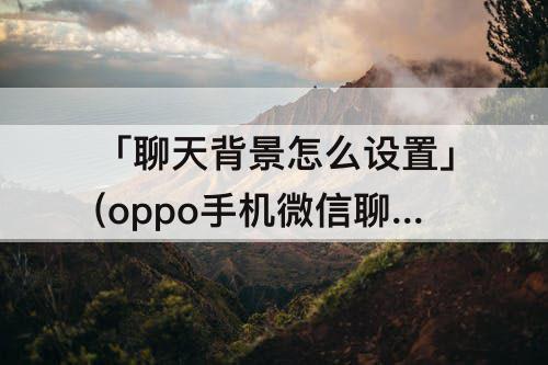 「聊天背景怎么设置」(oppo手机微信聊天背景怎么设置黑色)