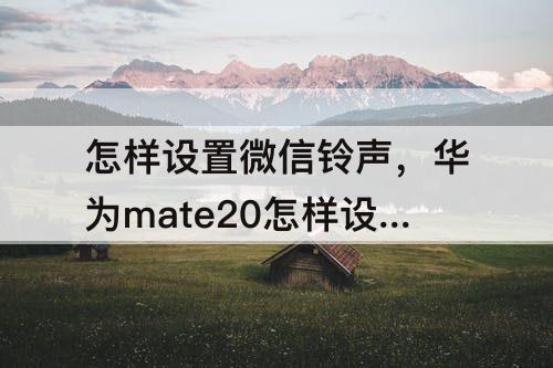 怎样设置微信铃声，华为mate20怎样设置微信铃声