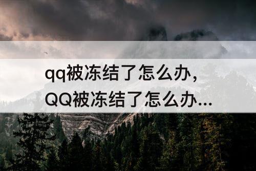 qq被冻结了怎么办，QQ被冻结了怎么办 百度网盘