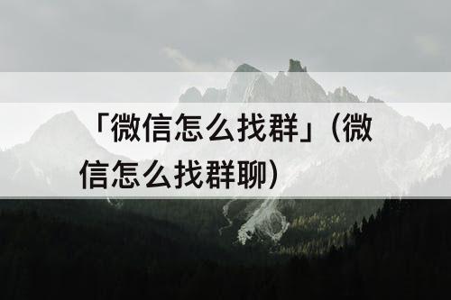 「微信怎么找群」(微信怎么找群聊)