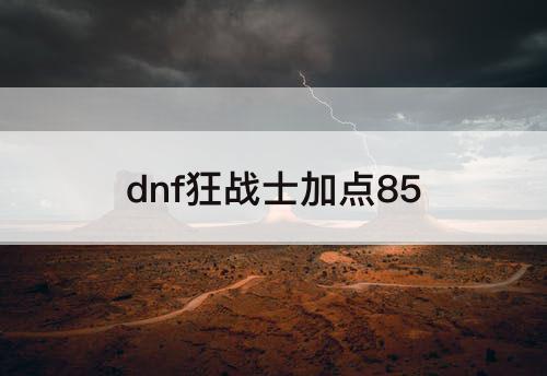 dnf狂战士加点85