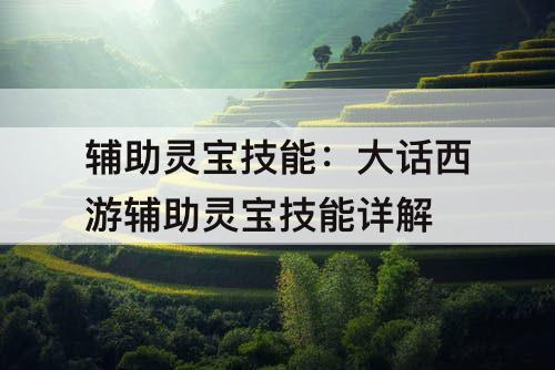 辅助灵宝技能：大话西游辅助灵宝技能详解