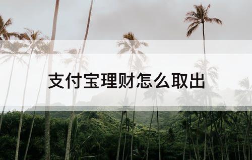 支付宝理财怎么取出
