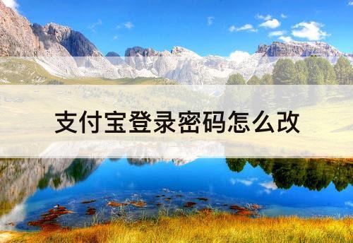 支付宝登录密码怎么改