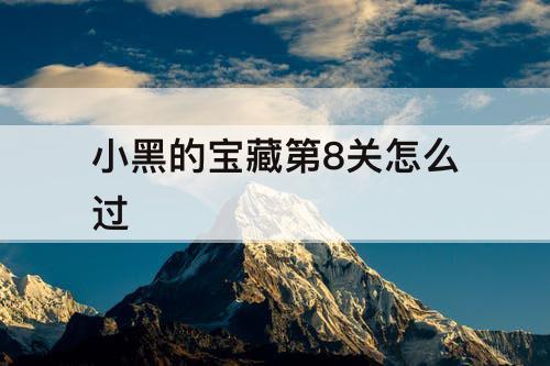 小黑的宝藏第8关怎么过