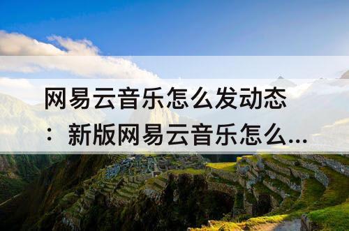 网易云音乐怎么发动态：新版网易云音乐怎么发动态