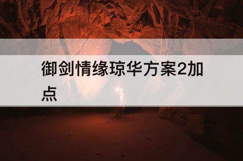 御剑情缘琼华方案2加点