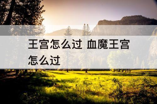 王宫怎么过 血魔王宫怎么过