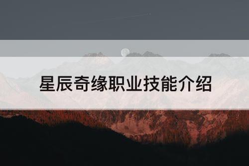 星辰奇缘职业技能介绍