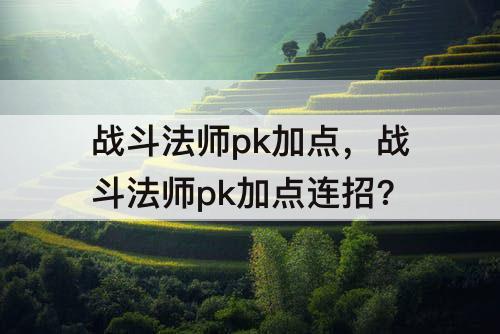 战斗法师pk加点，战斗法师pk加点连招?