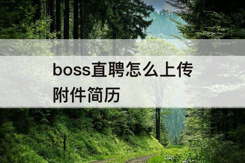 boss直聘怎么上传附件简历