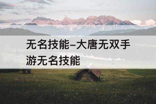 无名技能-大唐无双手游无名技能