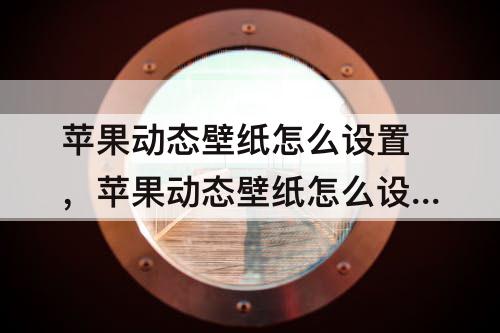 苹果动态壁纸怎么设置，苹果动态壁纸怎么设置自己的视频