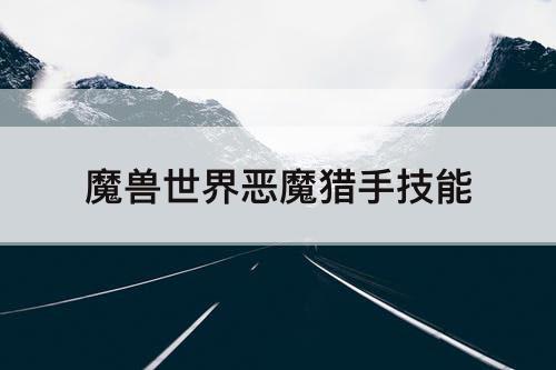 魔兽世界恶魔猎手技能