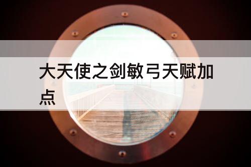 大天使之剑敏弓天赋加点