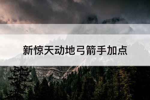 新惊天动地弓箭手加点