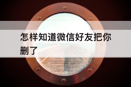 怎样知道微信好友把你删了