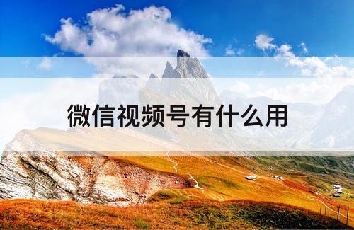 微信视频号有什么用