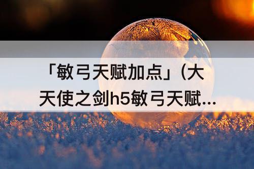 「敏弓天赋加点」(大天使之剑h5敏弓天赋加点图)