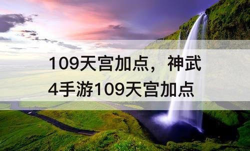 109天宫加点，神武4手游109天宫加点