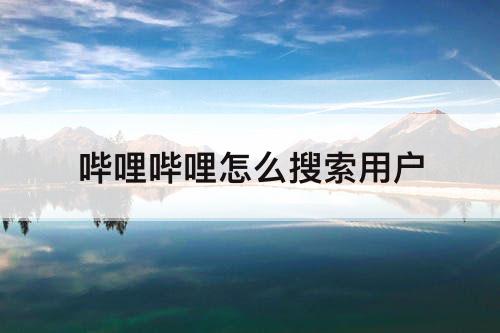 哔哩哔哩怎么搜索用户