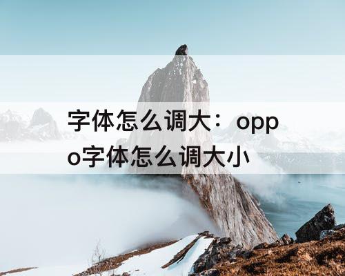 字体怎么调大：oppo字体怎么调大小