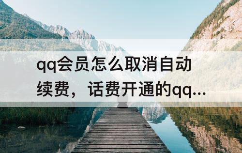 qq会员怎么取消自动续费，话费开通的qq会员怎么取消自动续费