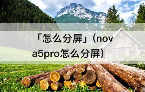 「怎么分屏」(nova5pro怎么分屏)