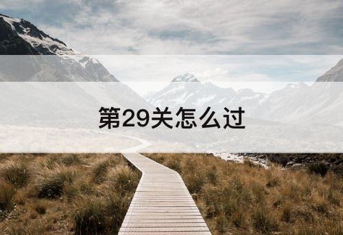 第29关怎么过