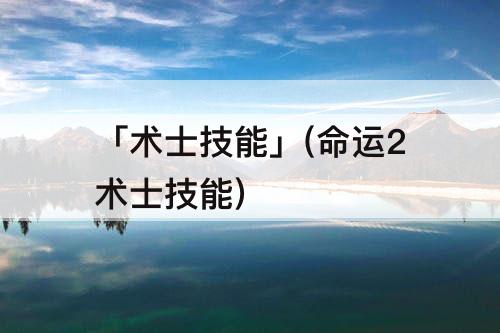 「术士技能」(命运2术士技能)
