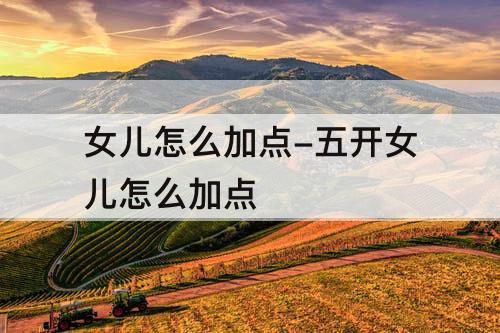 女儿怎么加点-五开女儿怎么加点