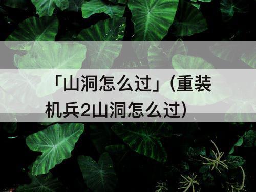 「山洞怎么过」(重装机兵2山洞怎么过)