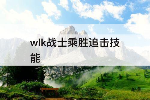 wlk战士乘胜追击技能