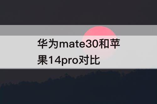 华为mate30和苹果14pro对比