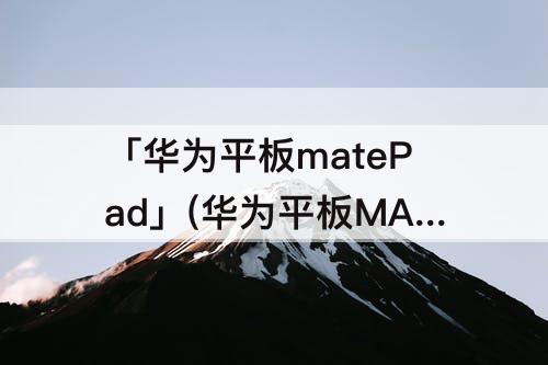 「华为平板matePad」(华为平板MATEPADSE)